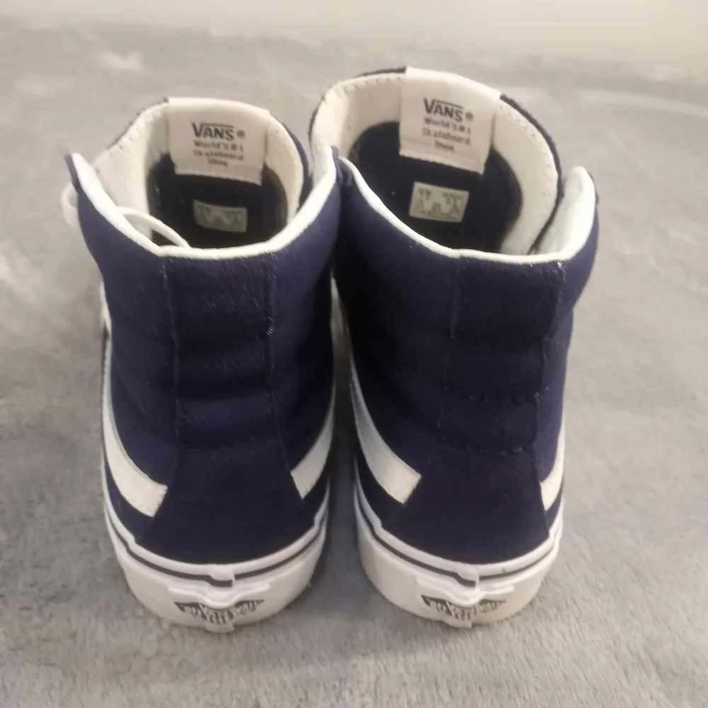 Vans Men's Blue and White High-Top Sneakers Size 7 - Picture 2 of 9